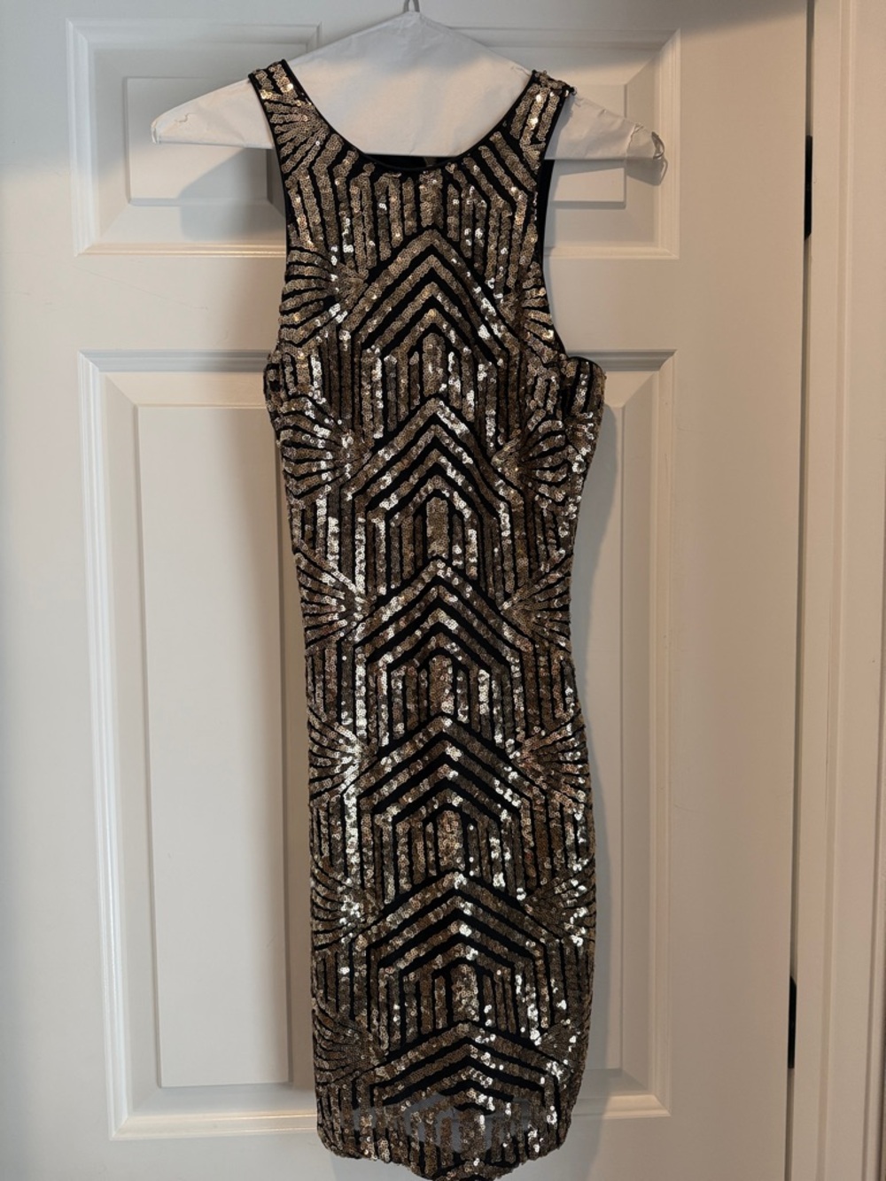 Lulu's Black and Silver Sequin Mini Dress